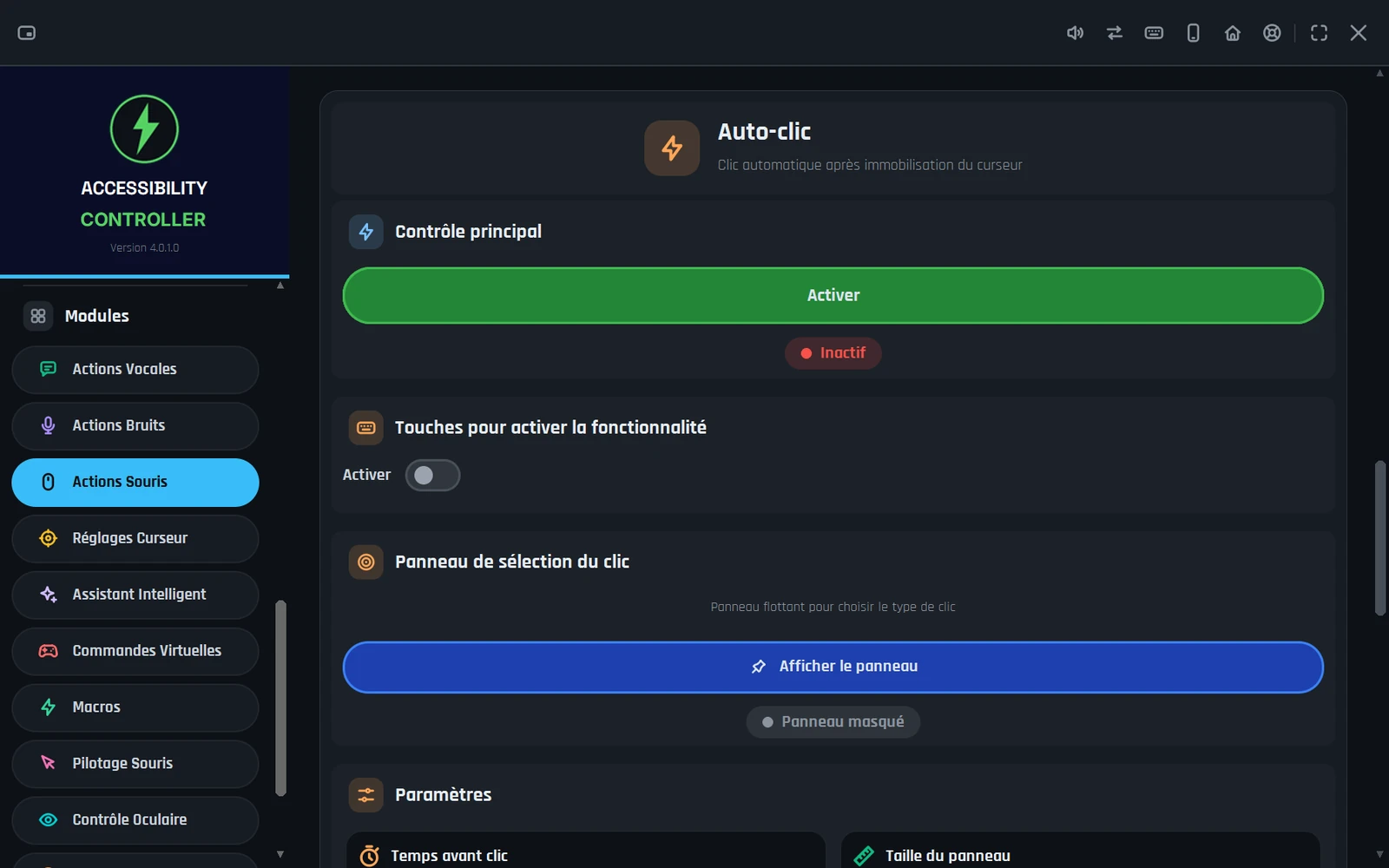 Accessibility Controller - Auto-clic personnalisable avec délai ajustable